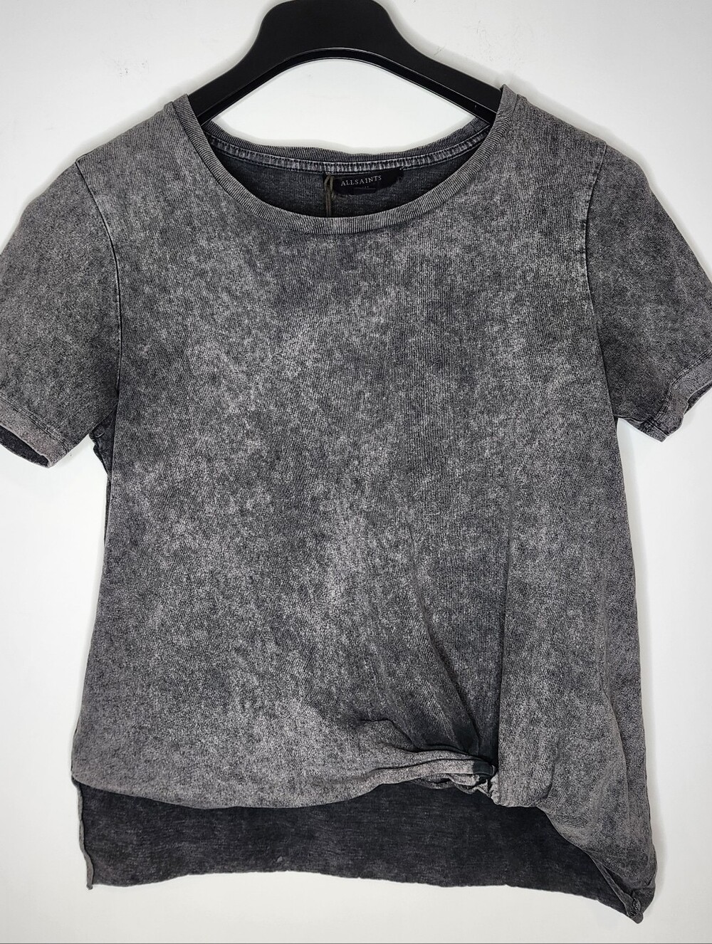 AllSaint Black Washed Short Sleeve Tee Size Small